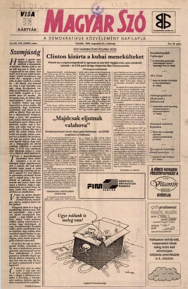 Magyar Szó, 51. évf. 1994. augusztus 21. 176. sz.