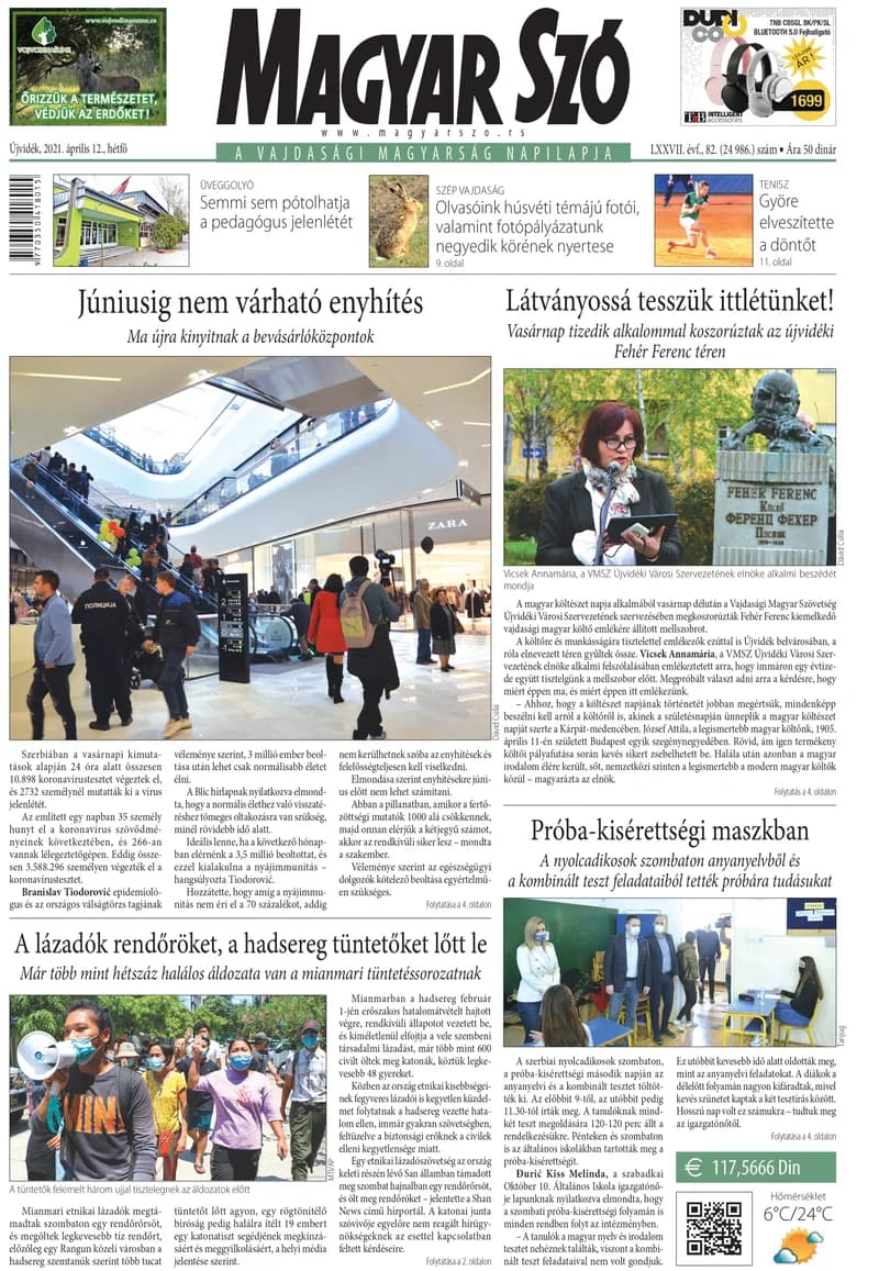 Magyar Szó, 78. évf. 2021. április 12. 82. sz. 1–16. oldal