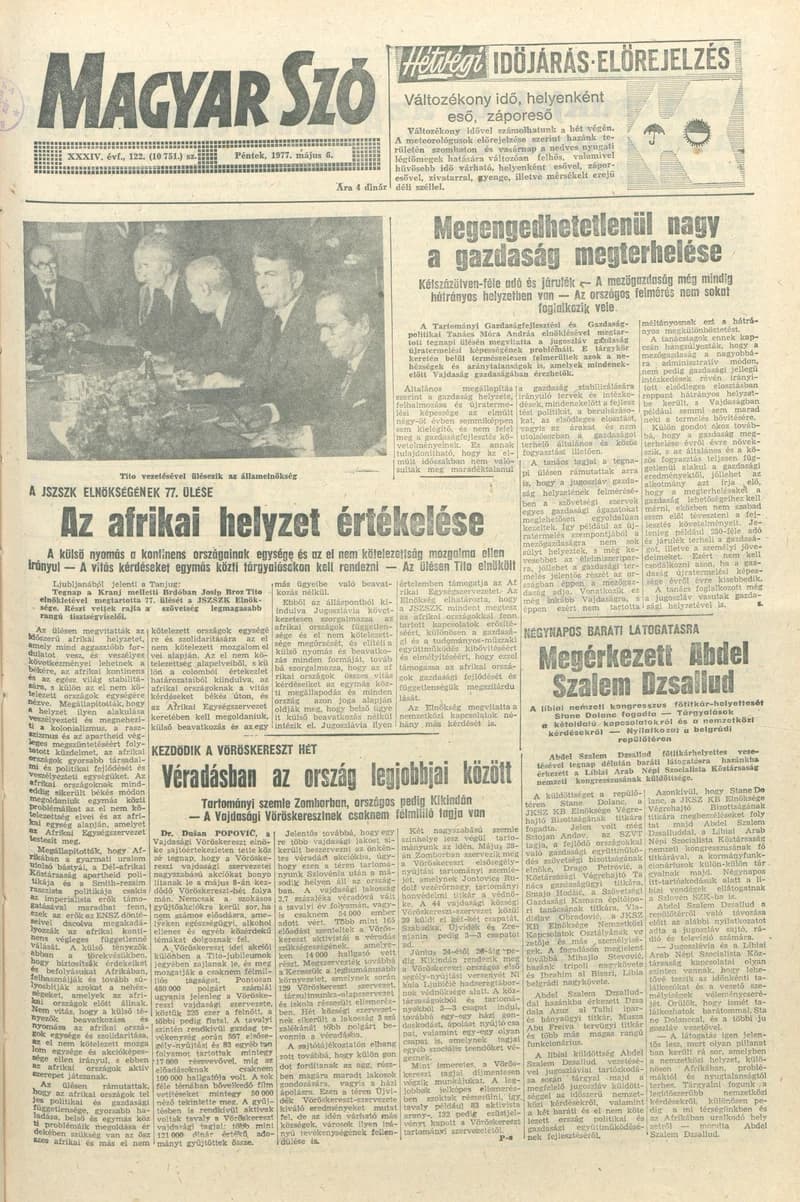 Magyar Szó, 34. évf. 1977. május 6. 122. sz.