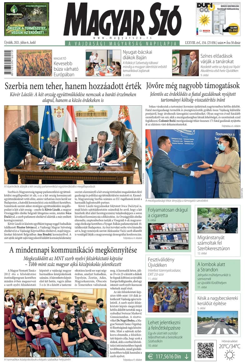 Magyar Szó, 78. évf. 2021. július 6. 154. sz. 1–20. oldal