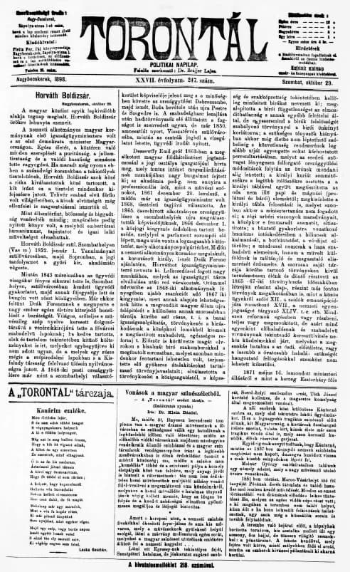 Torontál, 27. évf. 1898. október 29. 247. sz.
