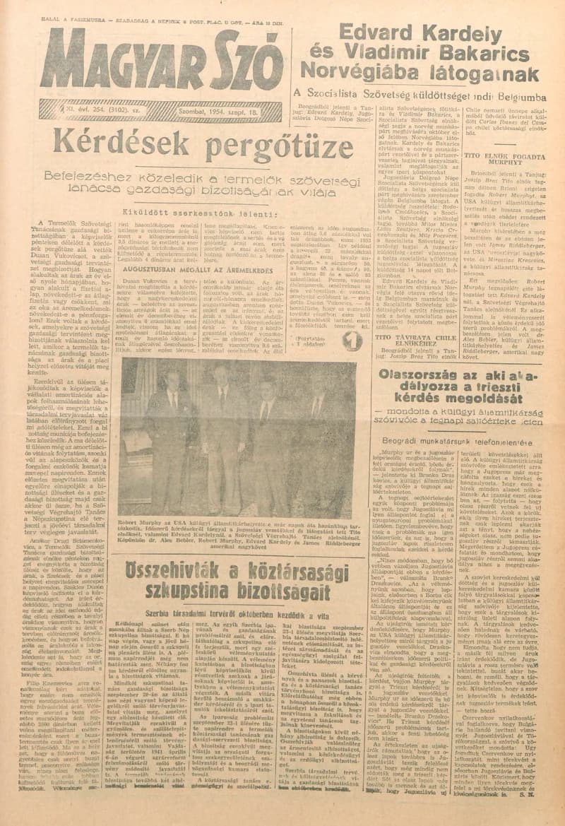 Magyar Szó, 11. évf. 1954. szeptember 18. 254. sz. 1–8. oldal