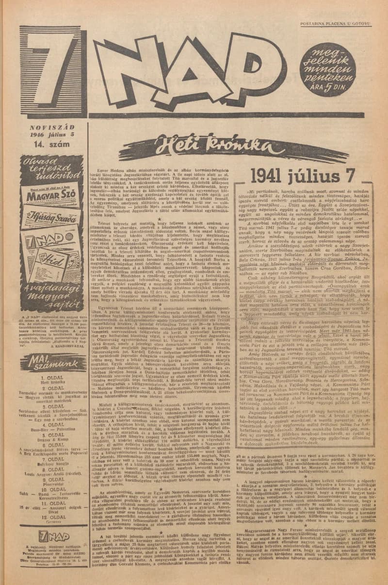 7 Nap, 1. évf. 1946. július 5. 14. sz. 1–12. oldal