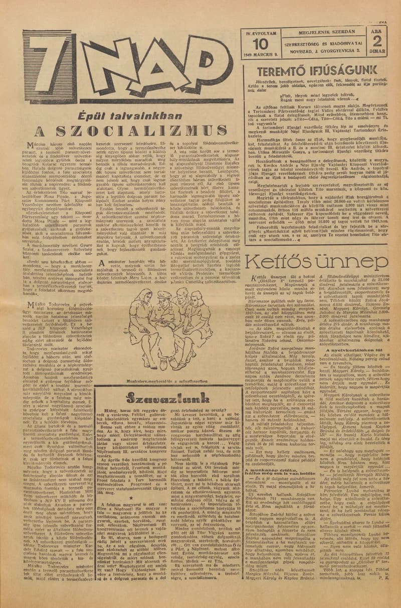 7 Nap, 4. évf. 1949. március 9. 10. sz. 1–4. oldal