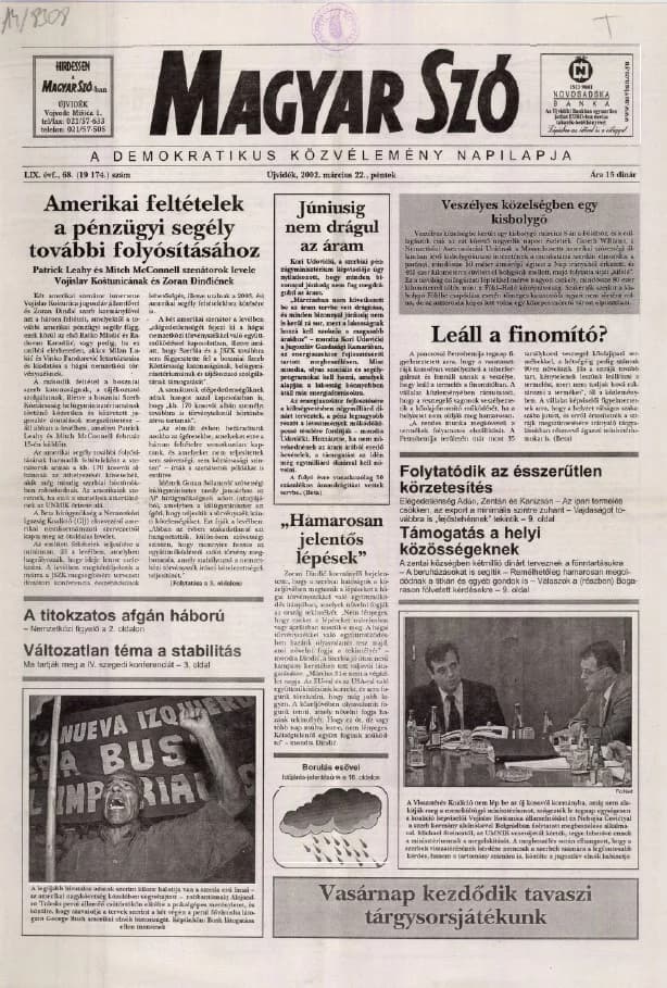 Magyar Szó, 59. évf. 2002. március 22. 68. sz. 1–16. oldal