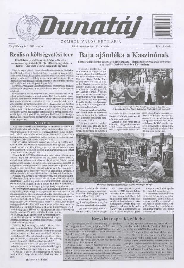 Dunatáj, 12. évf. 2010. szeptember 15. 597. sz.