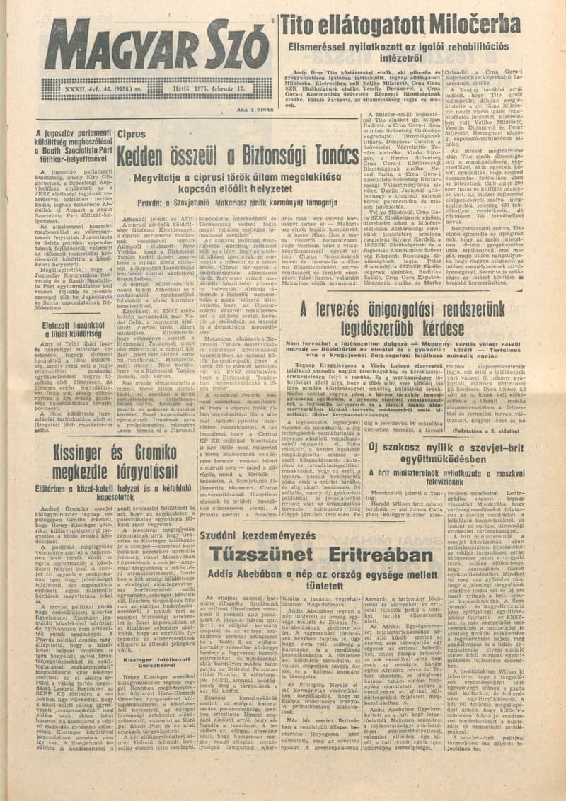 Magyar Szó, 32. évf. 1975. február 17. 46. sz.