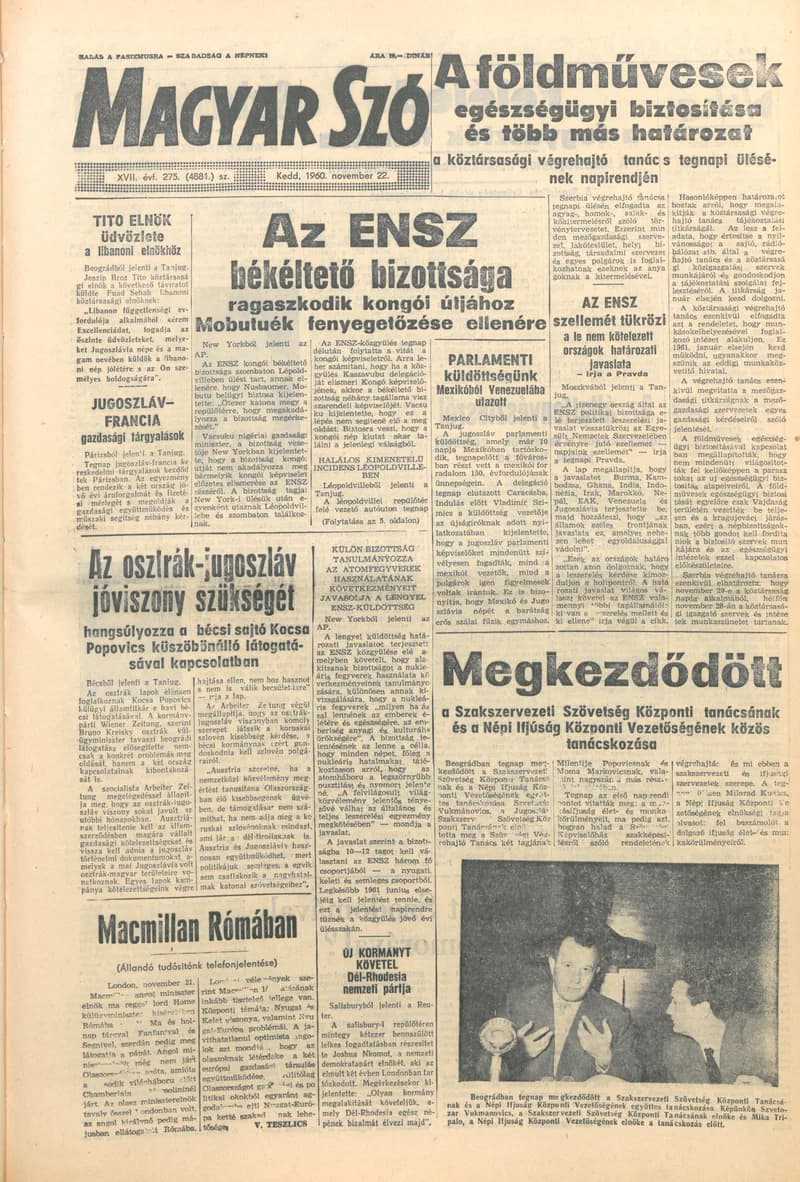 Magyar Szó, 17. évf. 1960. november 22. 275. sz. 1–24. oldal