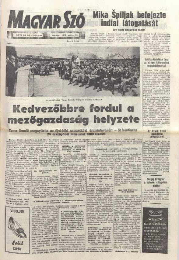 Magyar Szó, 26. évf. 1969. május 10. 126. sz. 1–20. oldal