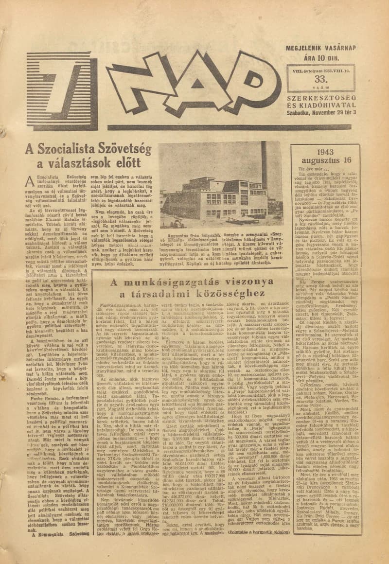 7 Nap, 8. évf. 1953. augusztus 16. 33. sz. 1–16. oldal