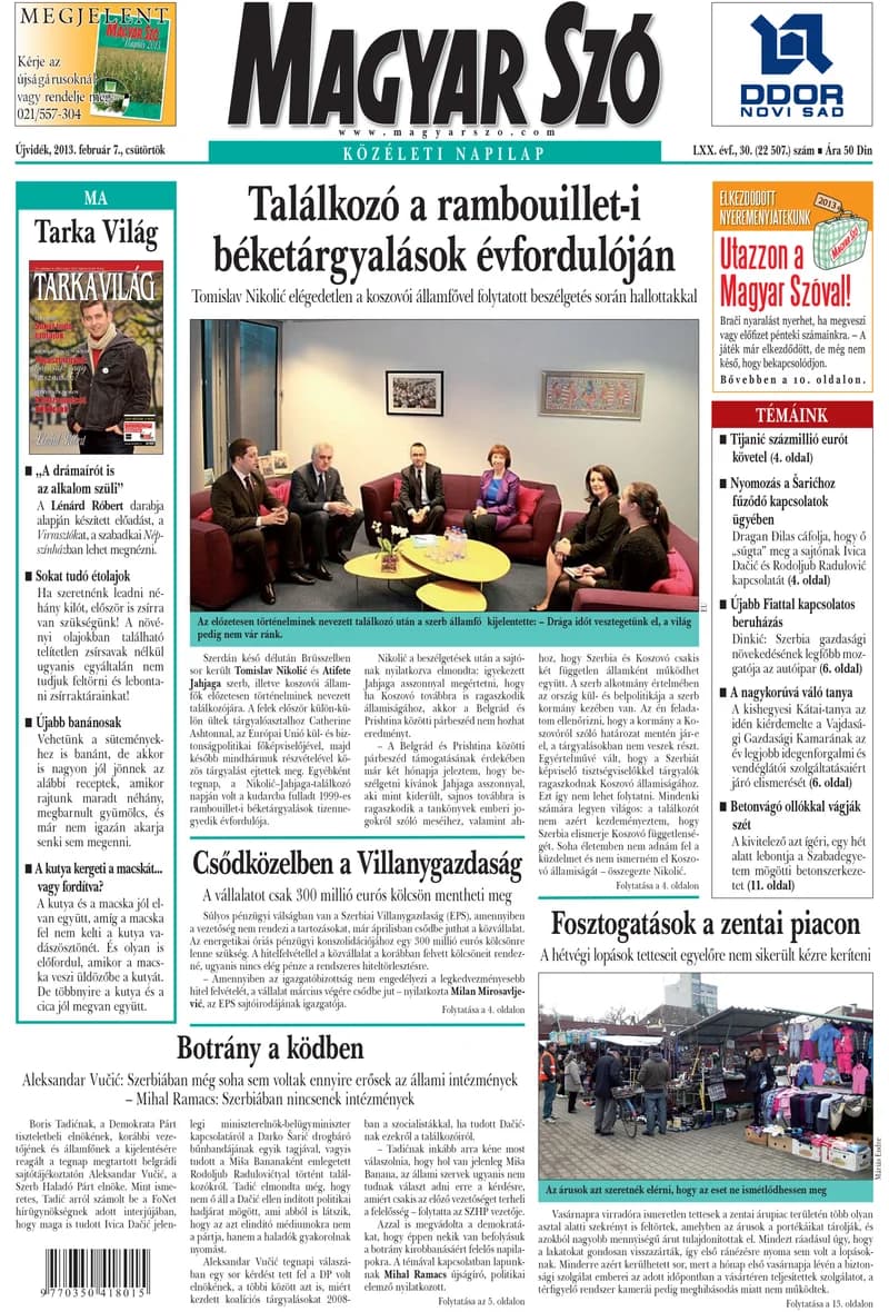 Magyar Szó, 70. évf. 2013. február 7. 30. sz. 1–20. oldal