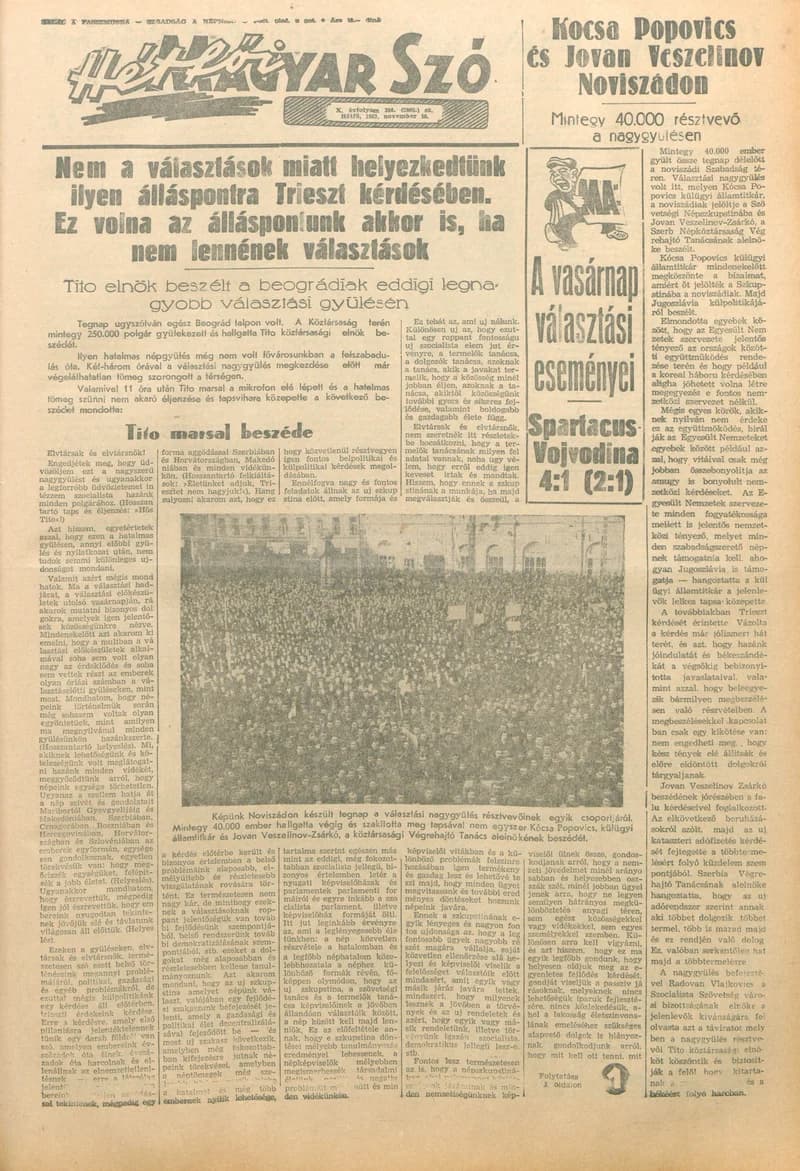 Magyar Szó, 10. évf. 1953. november 16. 316. sz. 1–8. oldal