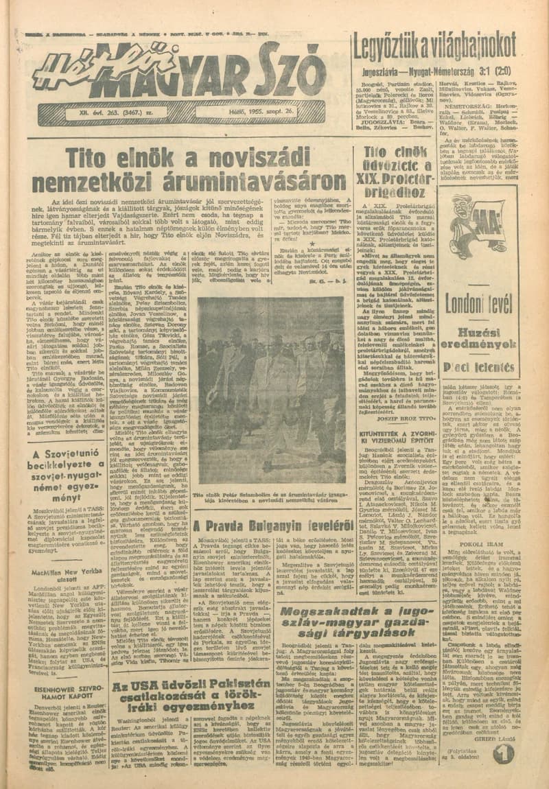 Magyar Szó, 12. évf. 1955. szeptember 26. 263. sz. 1–6. oldal