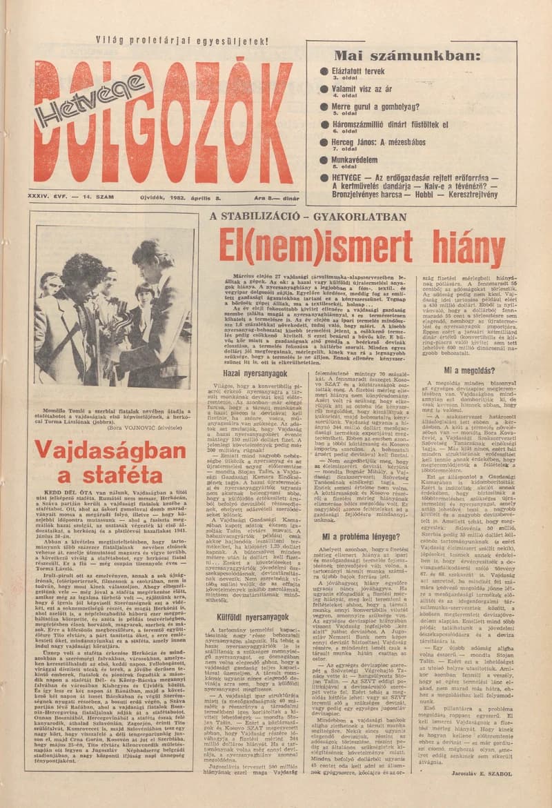 Dolgozók, 36. évf. 1982. április 8. 14. sz.