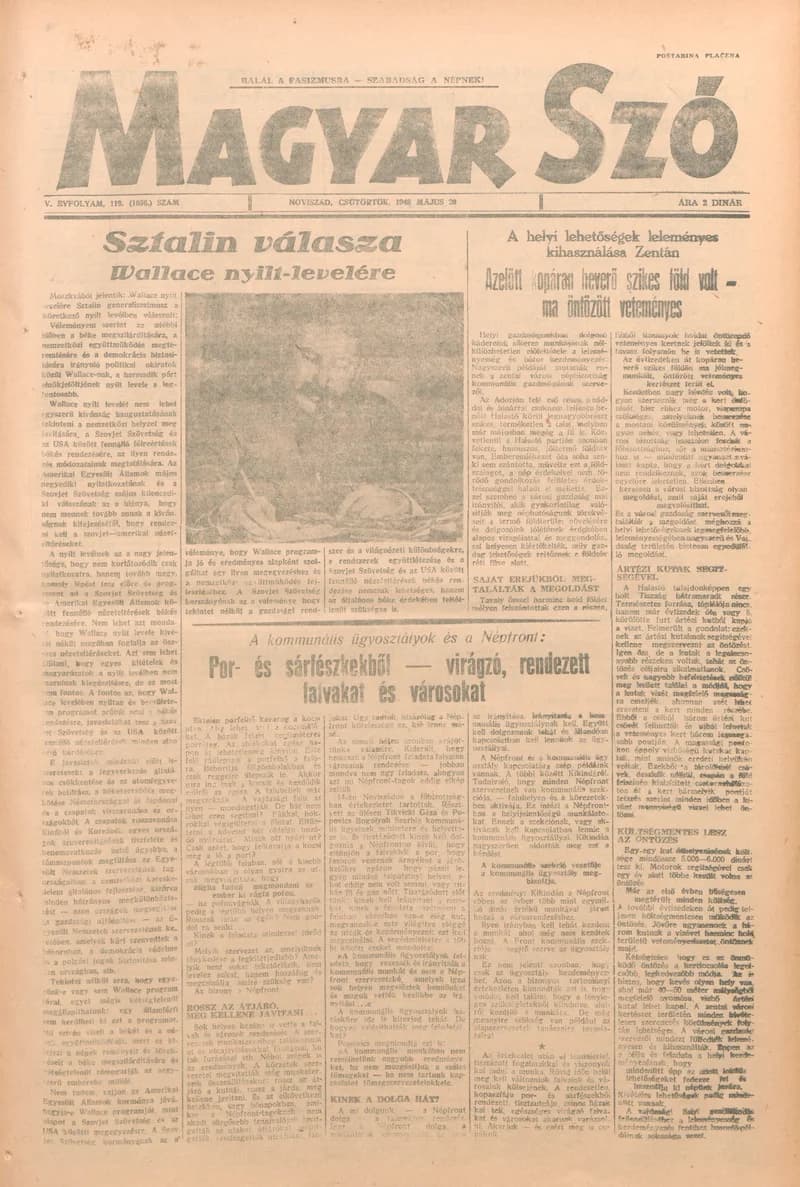 Magyar Szó, 5. évf. 1948. május 20. 119. sz. 1–4. oldal