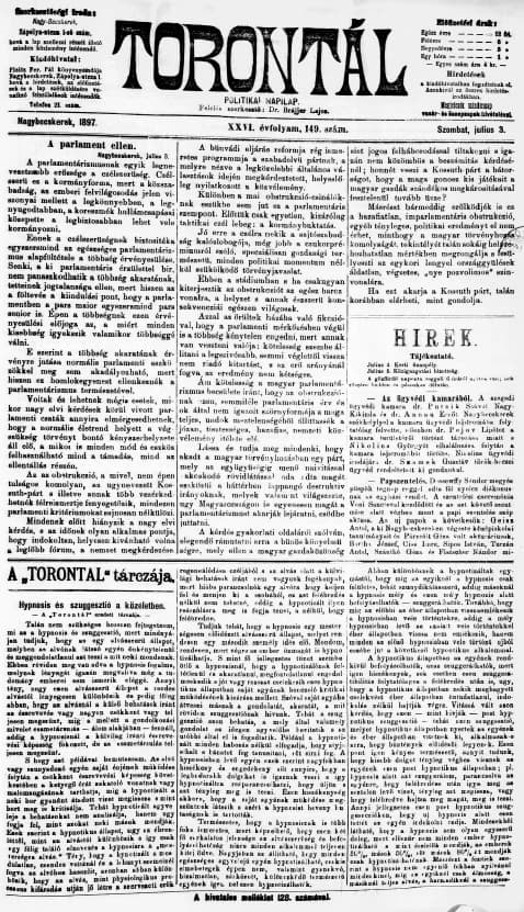 Torontál, 26. évf. 1897. július 3. 149. sz.