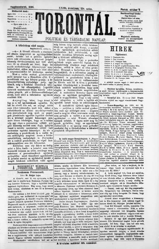 Torontál, 23. évf. 1894. október 5. 228. sz.