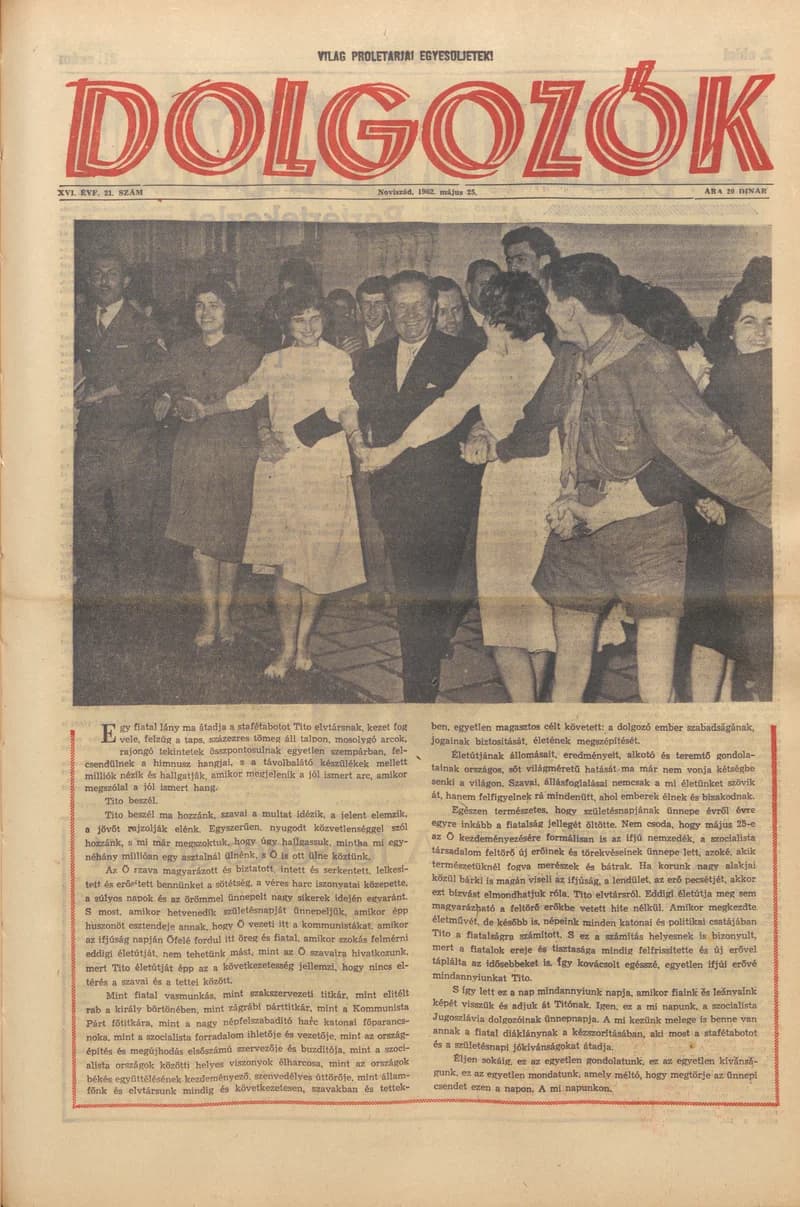 Dolgozók, 16. évf. 1962. május 25. 21. sz.