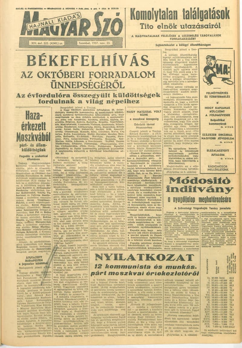 Magyar Szó, 14. évf. 1957. november 23. 322. sz. 1–14. oldal