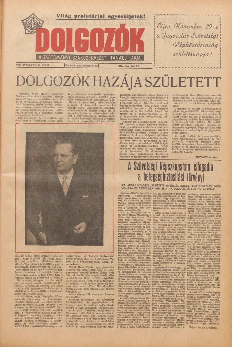 Dolgozók, 8. évf. 1954. november 28. 49. sz.
