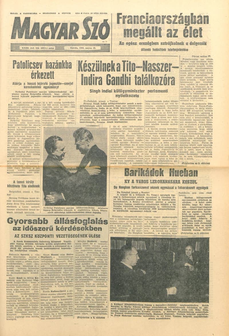 Magyar Szó, 23. évf. 1966. május 18. 134. sz.