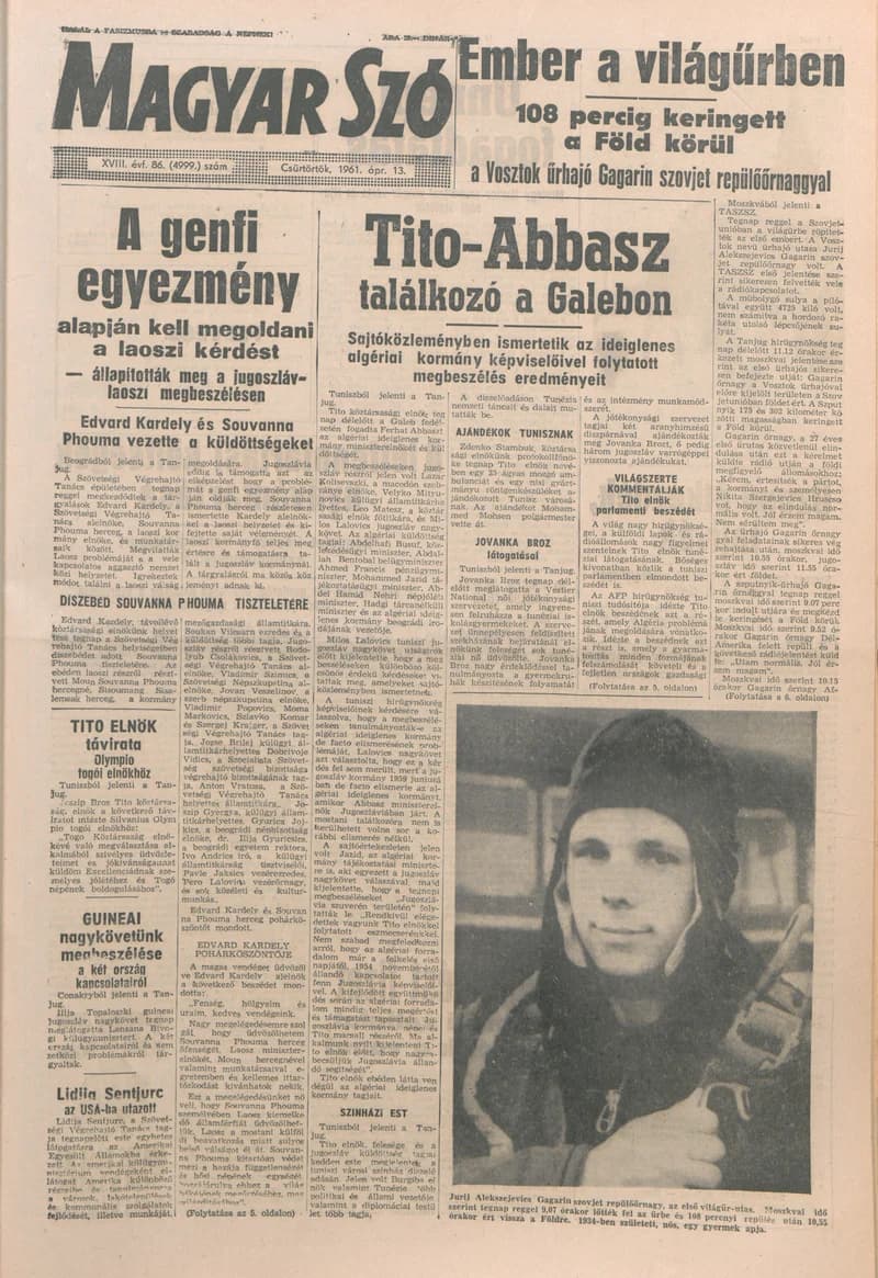 Magyar Szó, 18. évf. 1961. április 13. 86. sz. 1–14. oldal