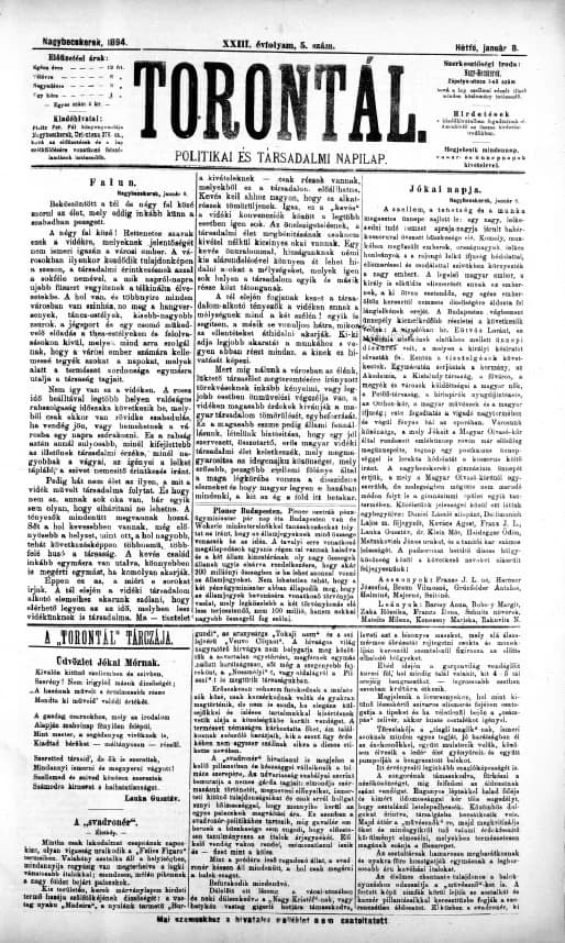 Torontál, 23. évf. 1894. január 8. 5. sz.