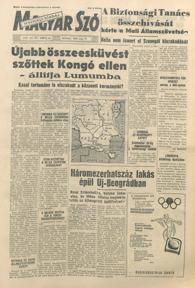 Magyar Szó, 17. évf. 1960. augusztus 27. 201. sz. 1–24. oldal