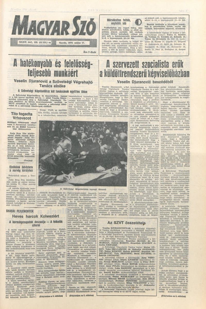 Magyar Szó, 35. évf. 1978. május 17. 133. sz. 1–24. oldal