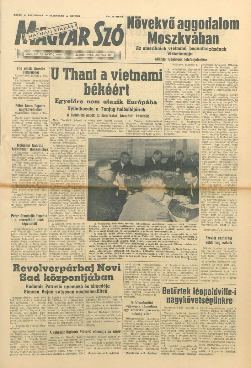 Magyar Szó, 22. évf. 1965. március 10. 67. sz. 1–16. oldal