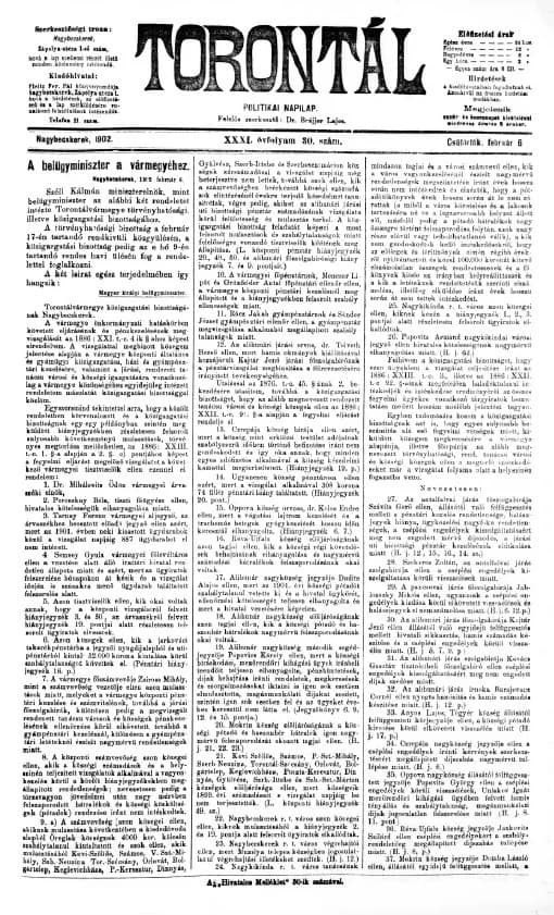 Torontál, 31. évf. 1902. február 6. 30. sz.