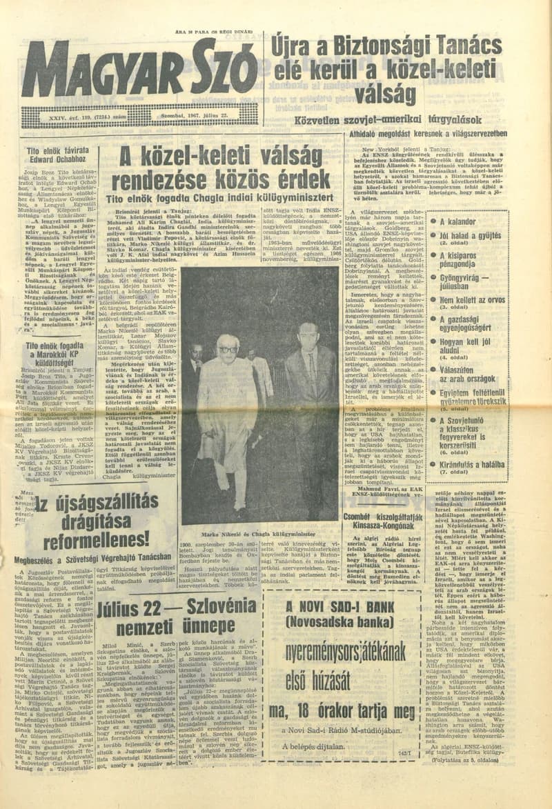 Magyar Szó, 24. évf. 1967. július 22. 199. sz. 1–12. oldal