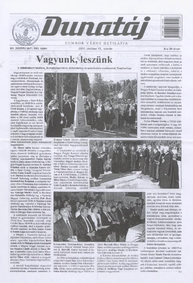 Dunatáj, 13. évf. 2011. október 12. 653. sz.