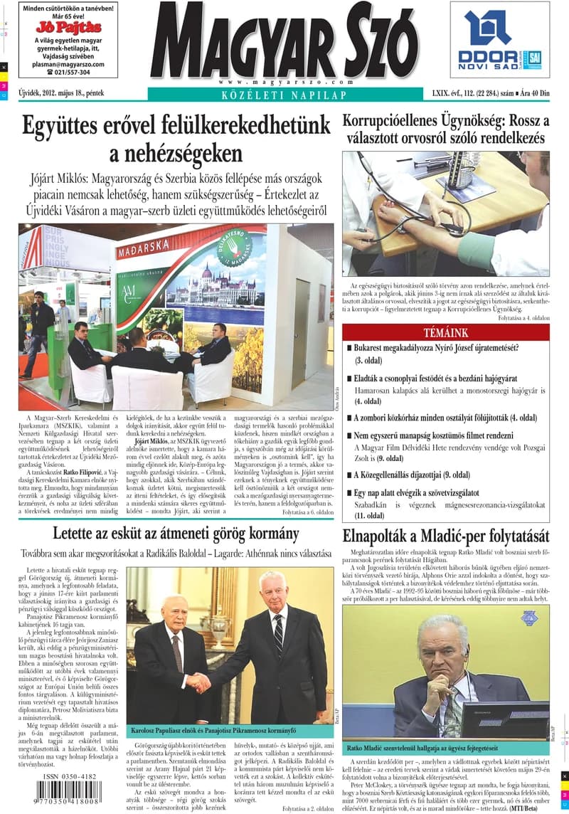 Magyar Szó, 69. évf. 2012. május 18. 112. sz.