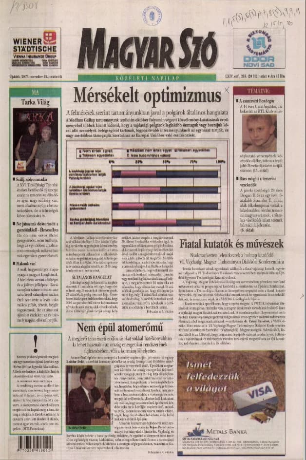 Magyar Szó, 64. évf. 2007. november 15. 268. sz. 1–20. oldal