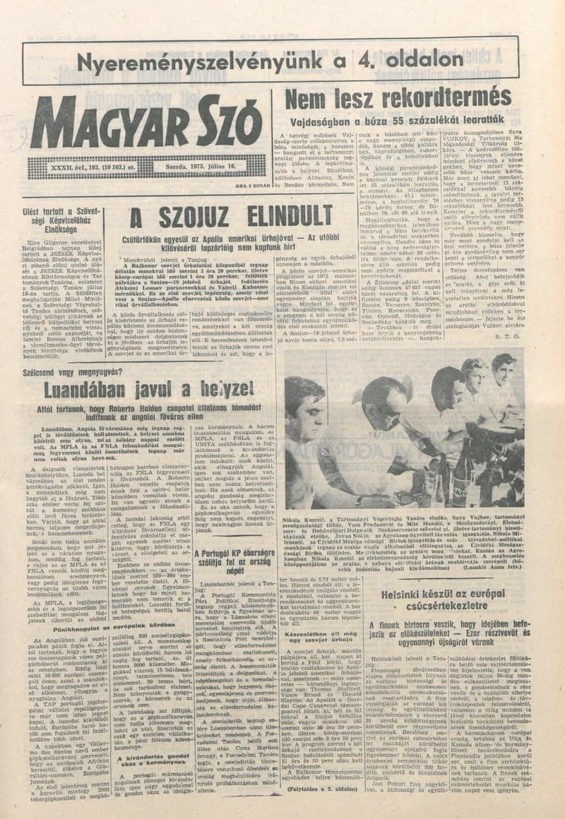 Magyar Szó, 32. évf. 1975. július 16. 193. sz.