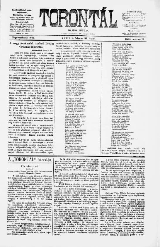 Torontál, 34. évf. 1905. március 13. 59. sz.