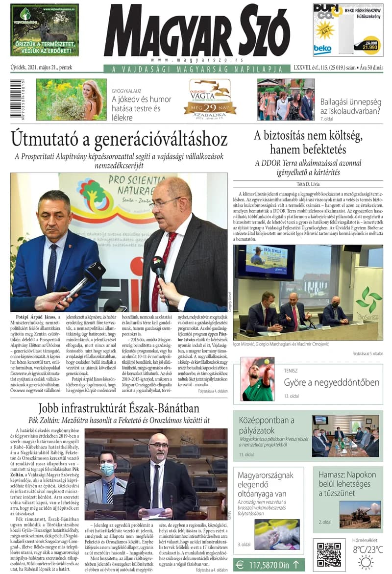 Magyar Szó, 78. évf. 2021. május 21. 115. sz. 1–16. oldal