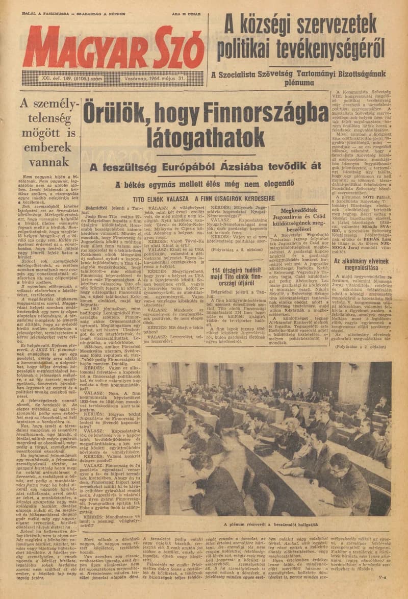 Magyar Szó, 21. évf. 1964. május 31. 149. sz.