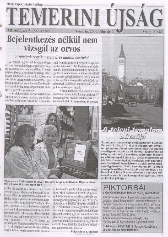 Temerini Újság, 12. évf. 2006. február 9. 6. sz.