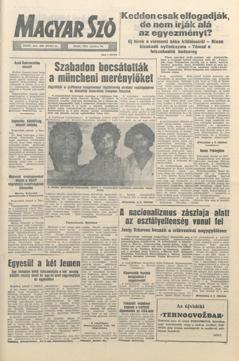 Magyar Szó, 29. évf. 1972. október 30. 300. sz. 1–10. oldal