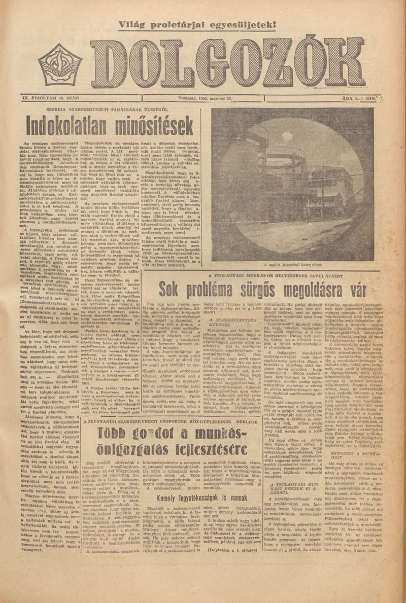 Dolgozók, 9. évf. 1955. március 22. 12. sz.
