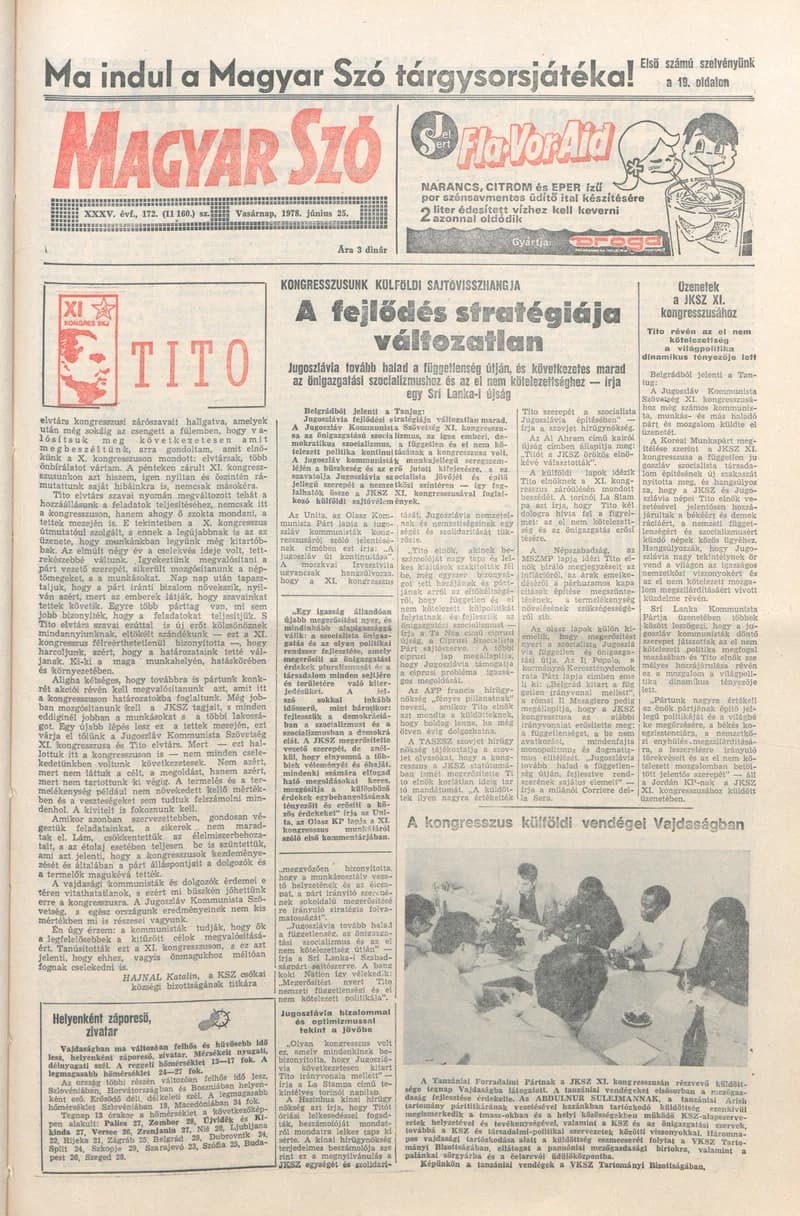 Magyar Szó, 35. évf. 1978. június 25. 172. sz. 1–40. oldal