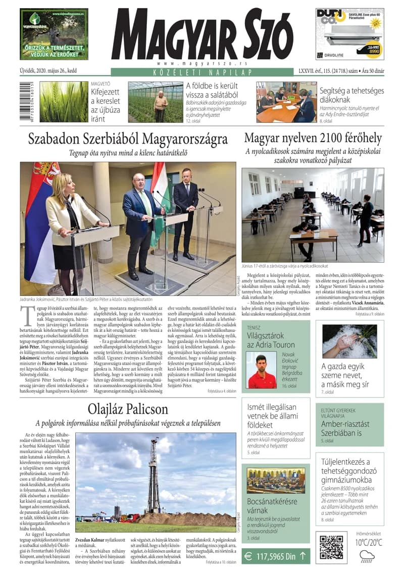 Magyar Szó, 77. évf. 2020. május 26. 115. sz. 1–20. oldal