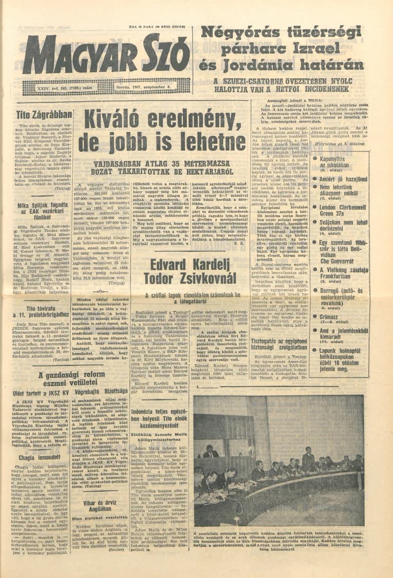Magyar Szó, 24. évf. 1967. szeptember 6. 245. sz.
