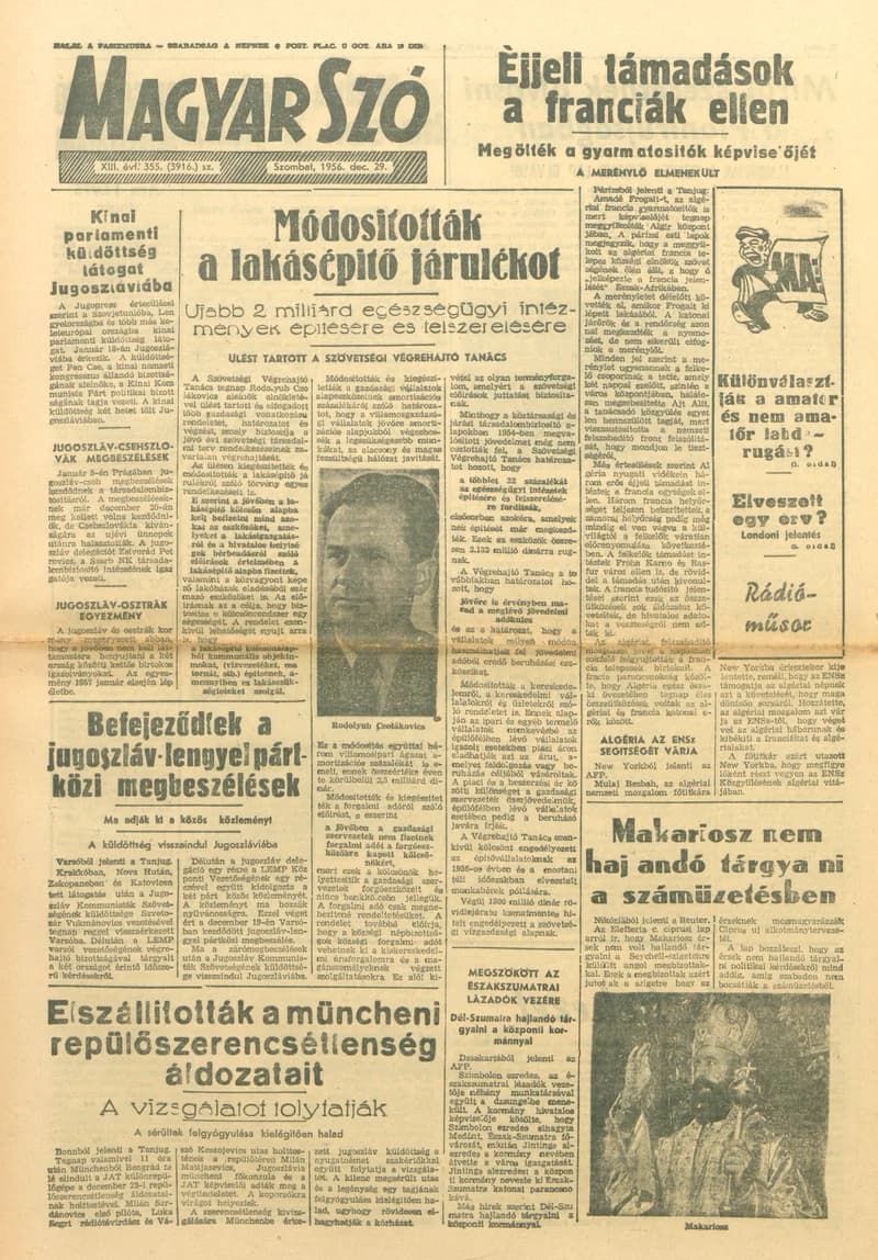 Magyar Szó, 13. évf. 1956. december 29. 355. sz. 1–16. oldal
