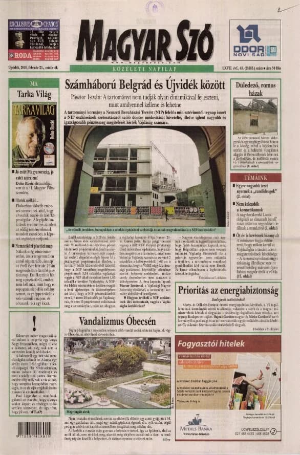 Magyar Szó, 67. évf. 2010. február 25. 45. sz. 1–20. oldal