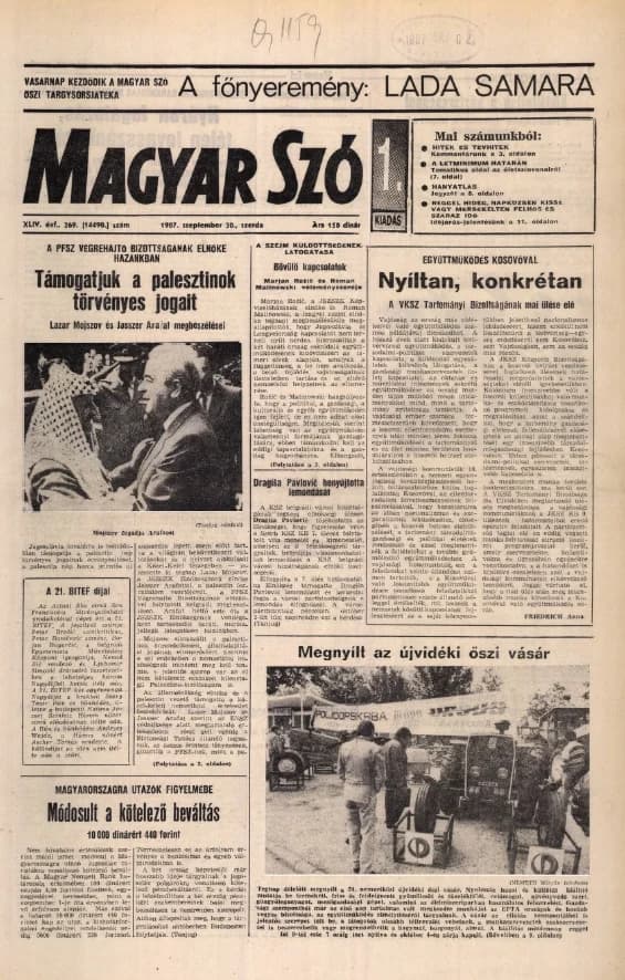 Magyar Szó, 44. évf. 1987. szeptember 30. 269. sz. 1–16. oldal