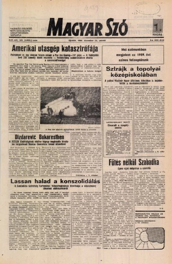 Magyar Szó, 45. évf. 1988. december 23. 352. sz.