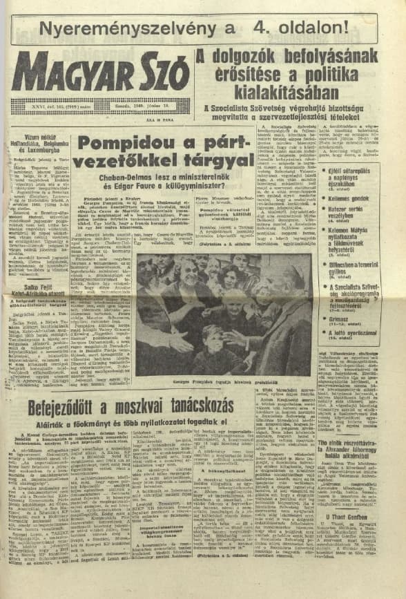 Magyar Szó, 26. évf. 1969. június 18. 165. sz. 1–16. oldal